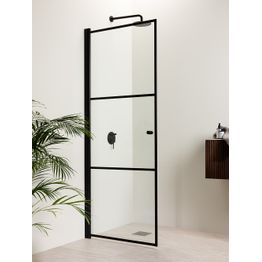 Suihkuovi Vihtan Ruutu 3 musta ruudukko eri kokoja