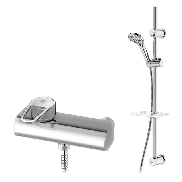 Suihkusetti Gustavsberg New Nautic 2.1, suihkuhanalla ja kahvalla, kromi