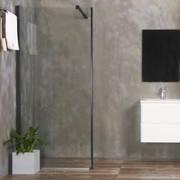 Suihkuseinä Bathlife Mångsidig 1000 mm kirkas lasi musta kehys