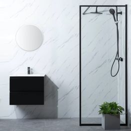 Suihkuseinä Bathlife Profil 800x2000 mm kirkas lasi musta