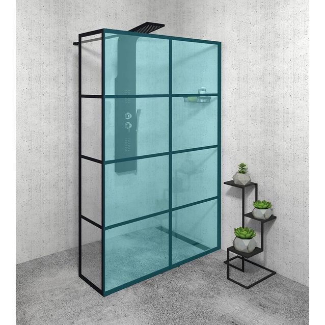 Suihkuseinä Interia Cure Black 2000x350mm musta