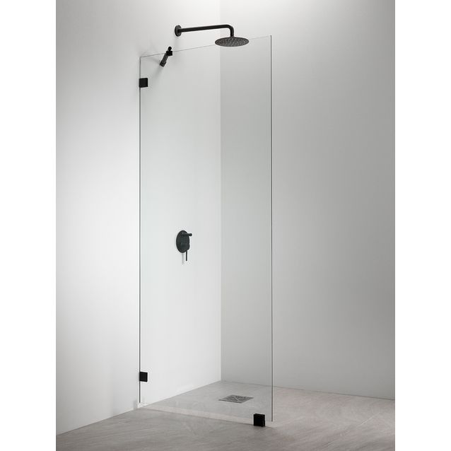 Suihkuseinä Vihtan Elegance 1, mittojen mukaan, kirkas lasi, musta