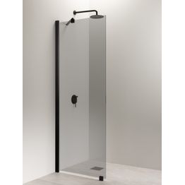 Suihkuseinä Vihtan Puro 6 harmaa lasi alumiini/musta eri kokoja