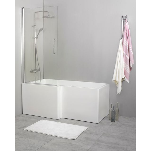 Suihkuseinä kylpyammeelle Noro Fix Trend 80 810x1500 mm käännettävä kirkas lasi