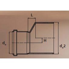 Supistusyhde PVC 250-200 mm mittakuva