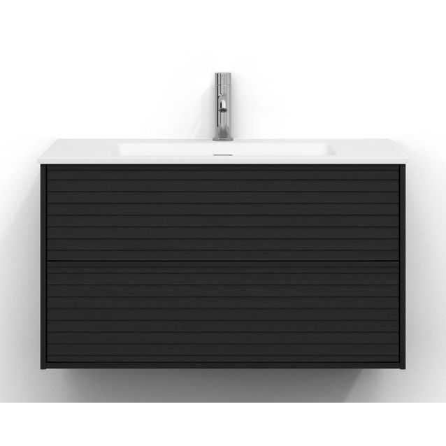 Allaskaappi Svedbergs Epos, 80x45cm, 2 ltk, jalusi, musta saarni, push-open