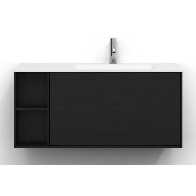 Allaskaappi Svedbergs Epos, 100x45cm, oikea, 2 ltk, sileä, musta saarni, push-open