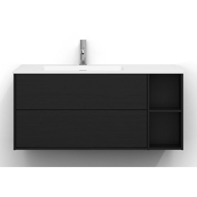 Allaskaappi Svedbergs Epos, 100x45cm, vasen, 2 ltk, sileä, musta saarni, push-open