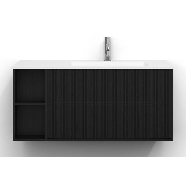Allaskaappi Svedbergs Epos, 100x45cm, oikea, 2 ltk, svall, musta saarni, push-open