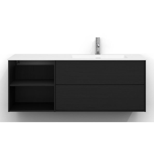 Allaskaappi Svedbergs Epos, 120x45cm, oikea, 2+0 ltk, sileä, musta saarni, push-open