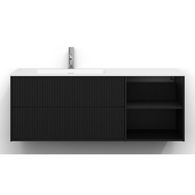 Allaskaappi Svedbergs Epos, 120x45cm, vasen, 2+0 ltk, svall, musta saarni, push-open