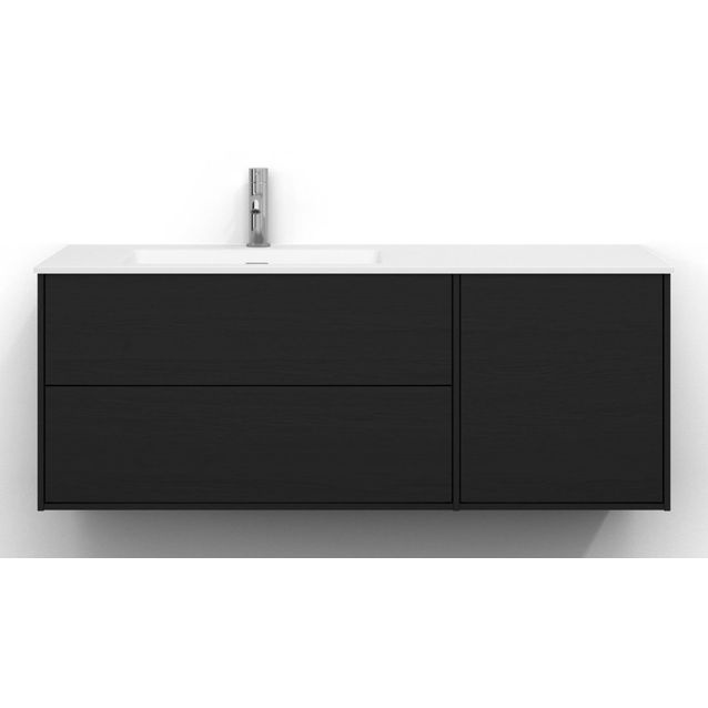 Allaskaappi Svedbergs Epos, 120x45cm, vasen, 2+1 ltk, sileä, musta saarni 
