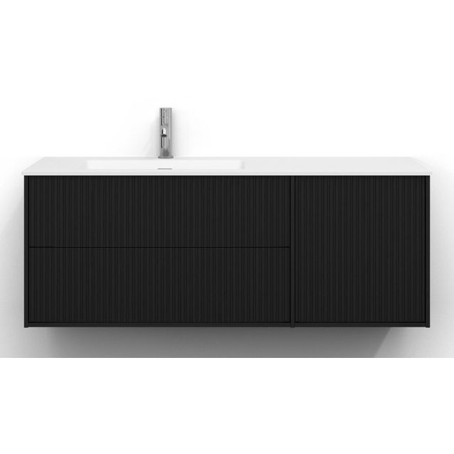 Allaskaappi Svedbergs Epos, 120x45cm, vasen, 2+1 ltk, svall, musta saarni, push-open