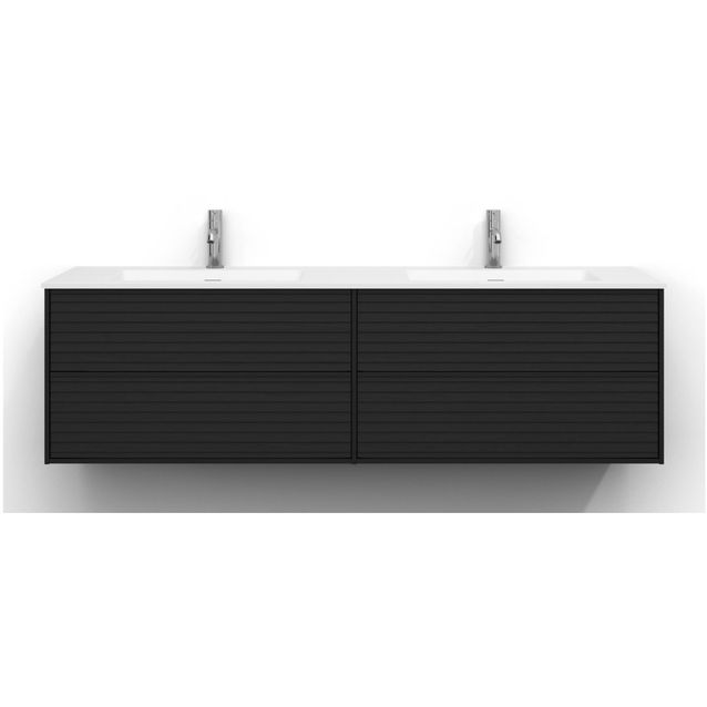 Allaskaappi Svedbergs Epos, 160x45cm, 2+2 ltk, jalusi, musta saarni, push-open