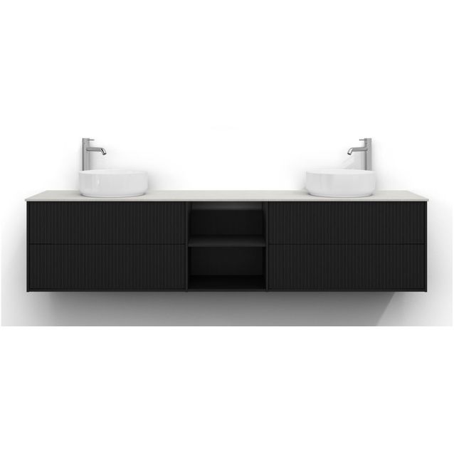 Allaskaappi Svedbergs Epos, 200x45cm, 2+0+2 ltk, svall, musta saarni, push-open