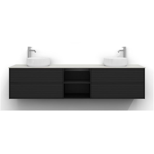 Allaskaappi Svedbergs Epos, 200x45cm, 2+0+2 ltk, jalusi, musta saarni, push-open