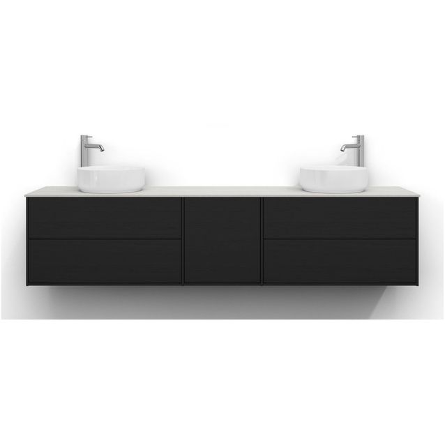 Allaskaappi Svedbergs Epos, 200x45cm, 2+1+2 ltk, sileä, musta saarni, push-open