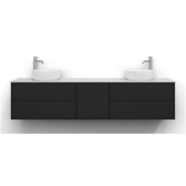 Allaskaappi Svedbergs Epos, 200x45cm, 2+1+2 ltk, jalusi, musta saarni, push-open