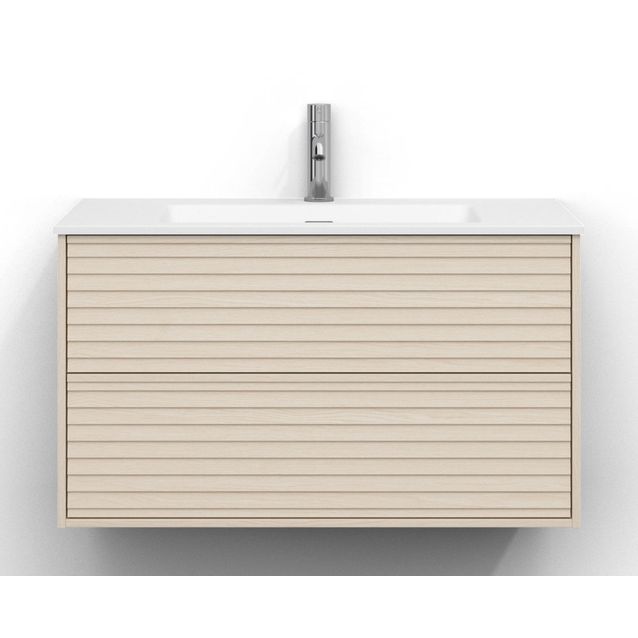 Allaskaappi Svedbergs Epos, 80x45cm, 2 ltk, jalusi, vaalea saarni, push-open