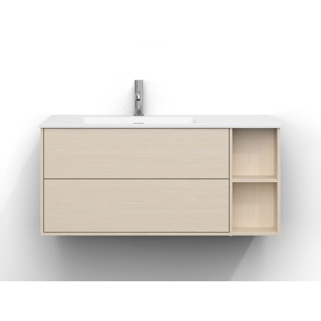 Allaskaappi Svedbergs Epos, 100x45cm, vasen, 2 ltk, sileä, vaalea saarni, push-open
