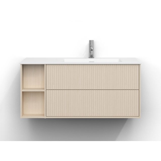 Allaskaappi Svedbergs Epos, 100x45cm, oikea, 2 ltk, svall, vaalea saarni, push-open