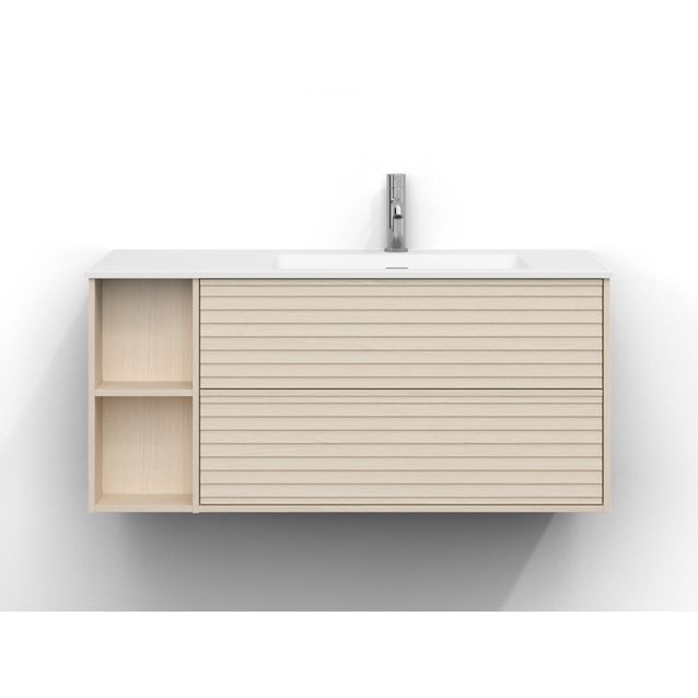 Allaskaappi Svedbergs Epos, 100x45cm, oikea, 2 ltk, jalusi, vaalea saarni, push-open