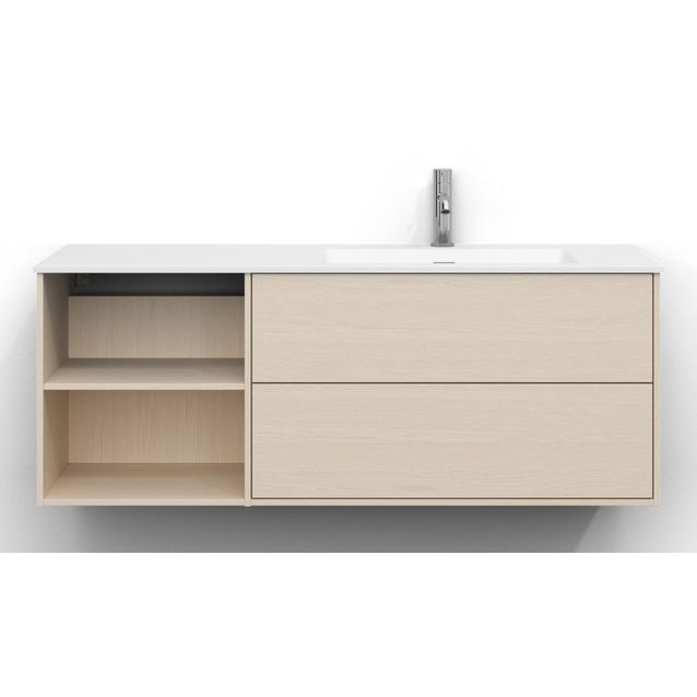 Allaskaappi Svedbergs Epos, 120x45cm, oikea, 2+0 ltk, sileä, vaalea saarni, push-open