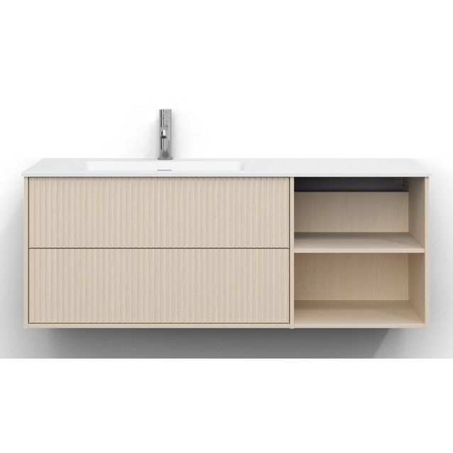 Allaskaappi Svedbergs Epos, 120x45cm, vasen, 2+0 ltk, svall, vaalea saarni, push-open