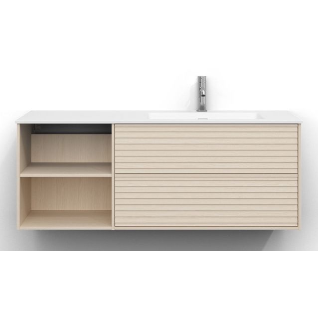 Allaskaappi Svedbergs Epos, 120x45cm, oikea, 2+0 ltk, jalusi, vaalea saarni, push-open