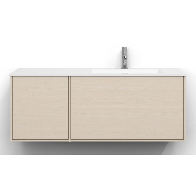 Allaskaappi Svedbergs Epos, 120x45cm, oikea, 2+1 ltk, sileä, vaalea saarni 