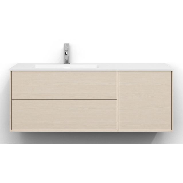 Allaskaappi Svedbergs Epos, 120x45cm, vasen, 2+1 ltk, sileä, vaalea saarni 