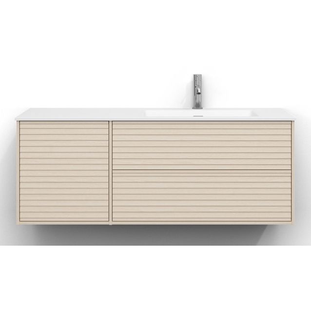 Allaskaappi Svedbergs Epos, 120x45cm, oikea, 2+1 ltk, jalusi, vaalea saarni, push-open