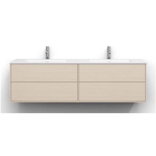 Allaskaappi Svedbergs Epos, 160x45cm, 2+2 ltk, sileä, vaalea saarni, push-open