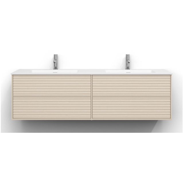 Allaskaappi Svedbergs Epos, 160x45cm, 2+2 ltk, jalusi, vaalea saarni, push-open