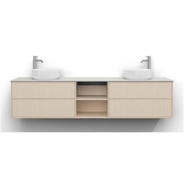 Allaskaappi Svedbergs Epos, 200x45cm, 2+0+2 ltk, svall, vaalea saarni, push-open