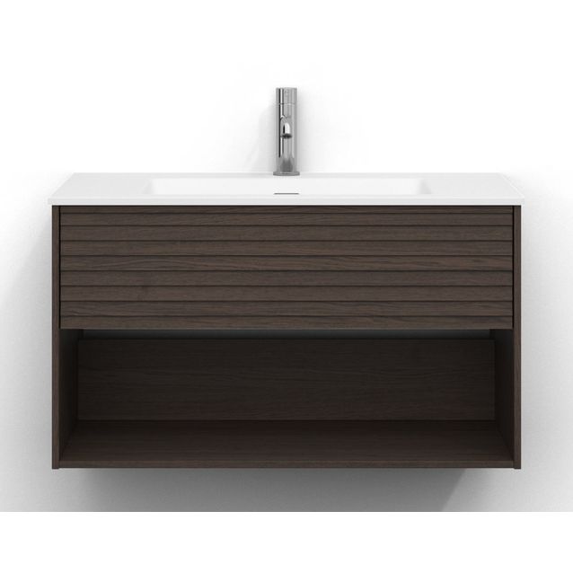 Allaskaappi Svedbergs Epos, 80x45cm, 1 ltk, jalusi, tumma saarni, push-open