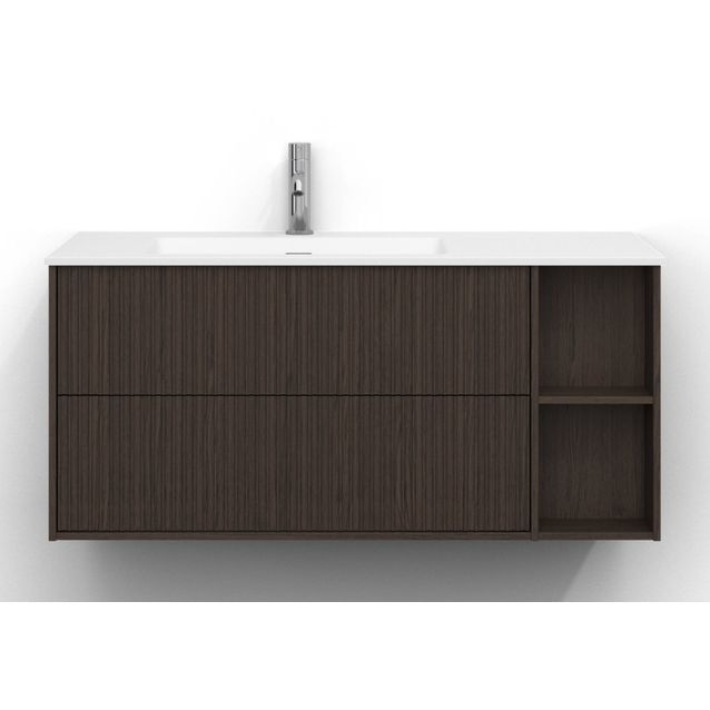 Allaskaappi Svedbergs Epos, 100x45cm, vasen, 2 ltk, svall, tumma saarni, push-open