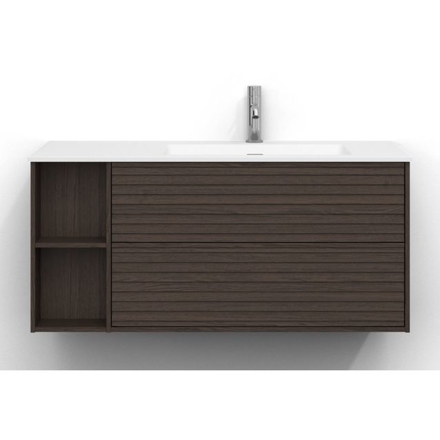 Allaskaappi Svedbergs Epos, 100x45cm, oikea, 2 ltk, jalusi, tumma saarni, push-open