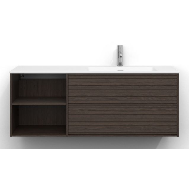 Allaskaappi Svedbergs Epos, 120x45cm, oikea, 2+0 ltk, jalusi, tumma saarni, push-open