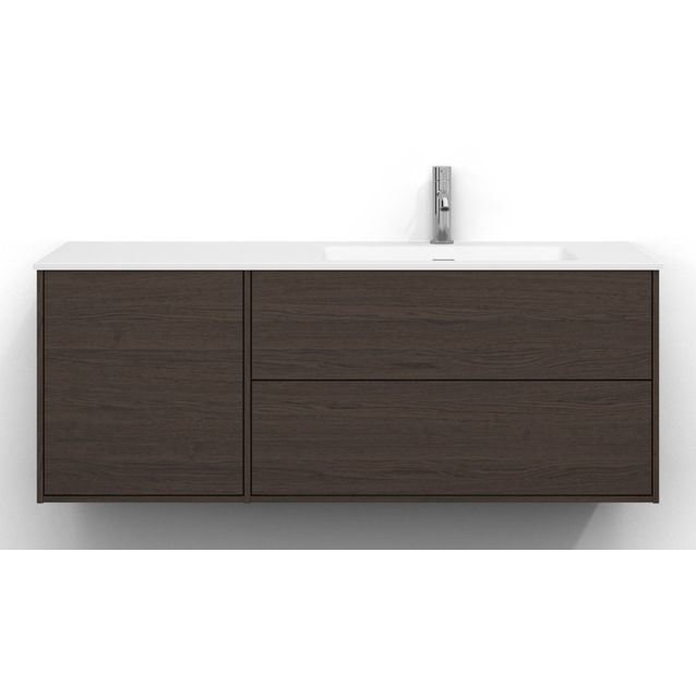 Allaskaappi Svedbergs Epos, 120x45cm, oikea, 2+1 ltk, sileä, tumma saarni, push-open