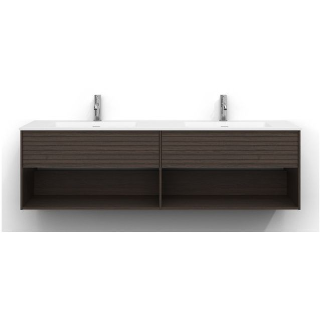 Allaskaappi Svedbergs Epos, 160x45cm, 1+1 ltk, jalusi, tumma saarni, push-open