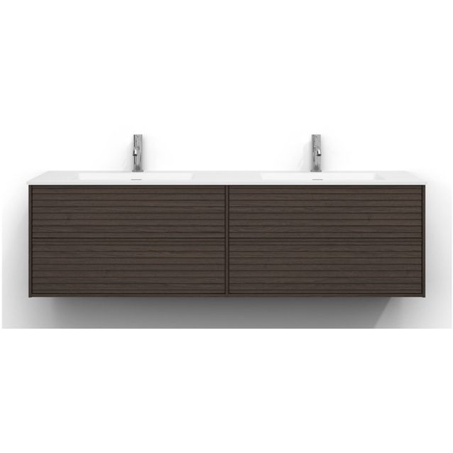 Allaskaappi Svedbergs Epos, 160x45cm, 2+2 ltk, jalusi, tumma saarni, push-open