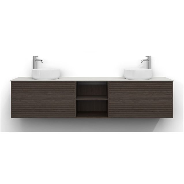 Allaskaappi Svedbergs Epos, 200x45cm, 2+0+2 ltk, jalusi, tumma saarni, push-open