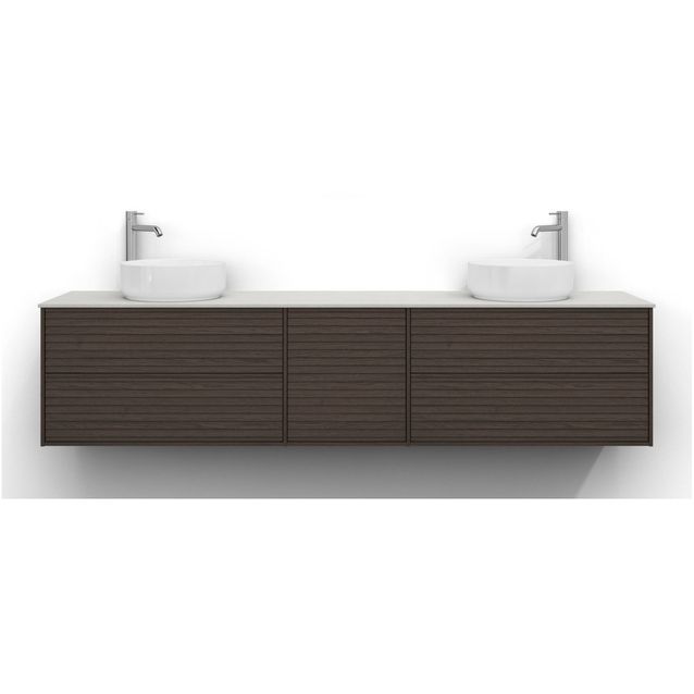 Allaskaappi Svedbergs Epos, 200x45cm, 2+1+2 ltk, jalusi, tumma saarni, push-open