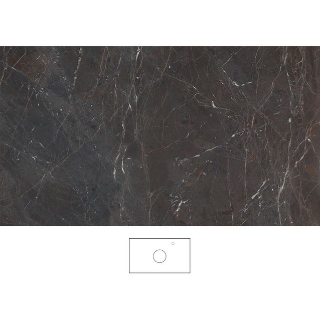 Kylpyhuoneen pöytätaso Svedbergs Epos Brecc 80x45C, keskitetty, 810mm, graniittikeramiikka, hanareikä oikealla