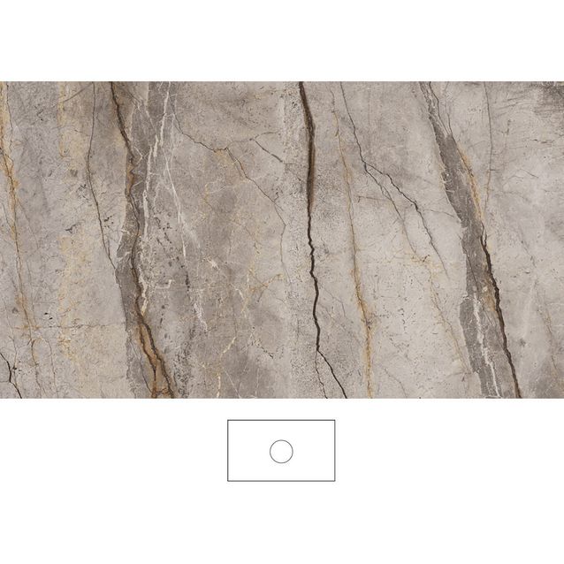 Kylpyhuoneen pöytätaso Svedbergs Epos Silva 80x45C, keskitetty, 810mm, graniittikeramiikka, ilman hanareikää