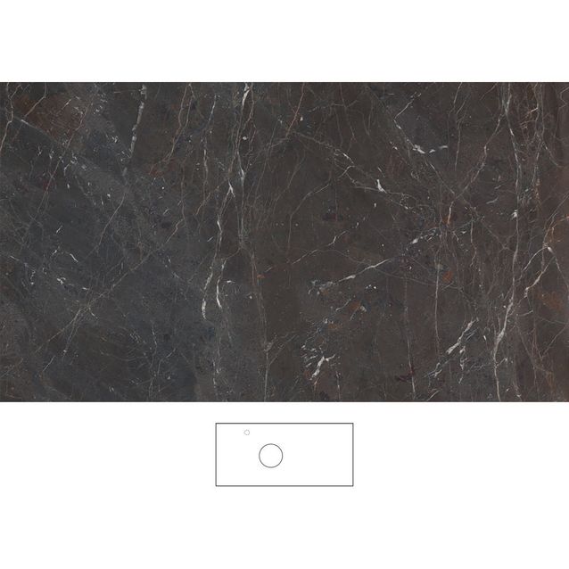 Kylpyhuoneen pöytätaso Svedbergs Epos Brecc 100x45H, vasen, 1010mm, graniittikeramiikka, hanareikä vasemmalla