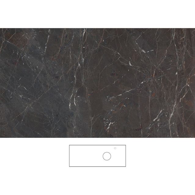 Kylpyhuoneen pöytätaso Svedbergs Epos Brecc 120x45H, oikea, 1210mm, graniittikeramiikka, hanareikä oikealla