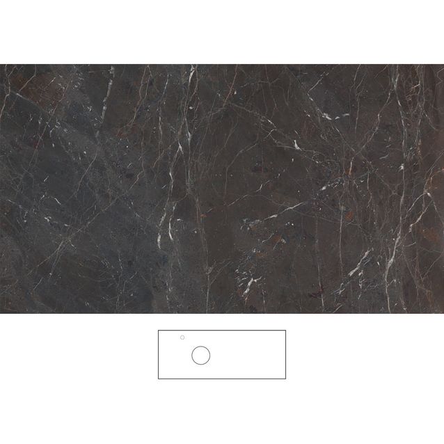 Kylpyhuoneen pöytätaso Svedbergs Epos Brecc 120x45H, vasen, 1210mm, graniittikeramiikka, hanareikä vasemmalla