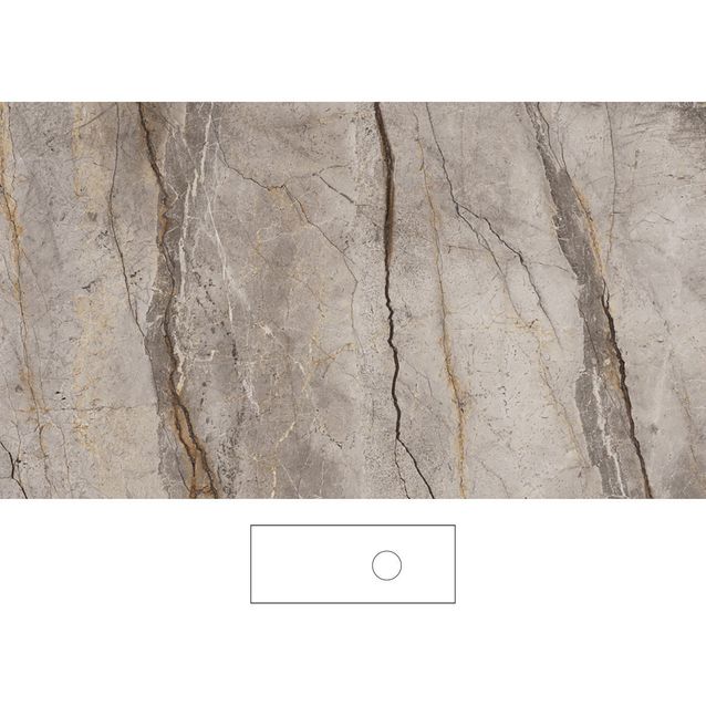 Kylpyhuoneen pöytätaso Svedbergs Epos Silva 120x45H, oikea, 1210mm, graniittikeramiikka, ilman hanareikää